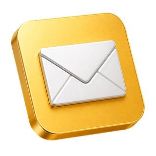 3D-Mailumschlag-Icon als dekoratives Element auf der Kontaktseite