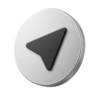 3D-Sendepfeil-Symbol als dekoratives Element auf der Kontaktseite