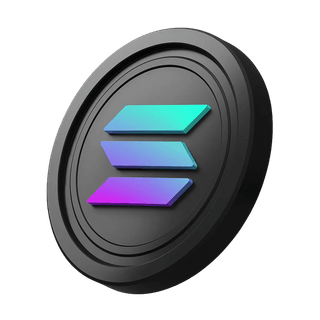 Solana SOL coin positioned beside the hero banner area